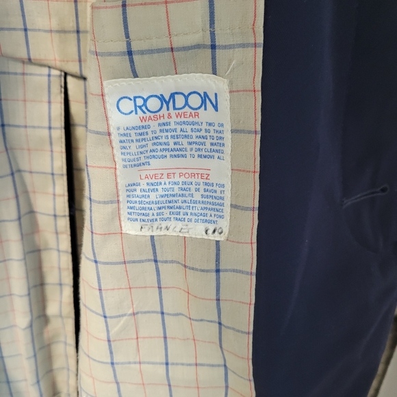 Vintage Croydon Overcoat mens jacket medium 42 navy blue - Picture 2 of 9